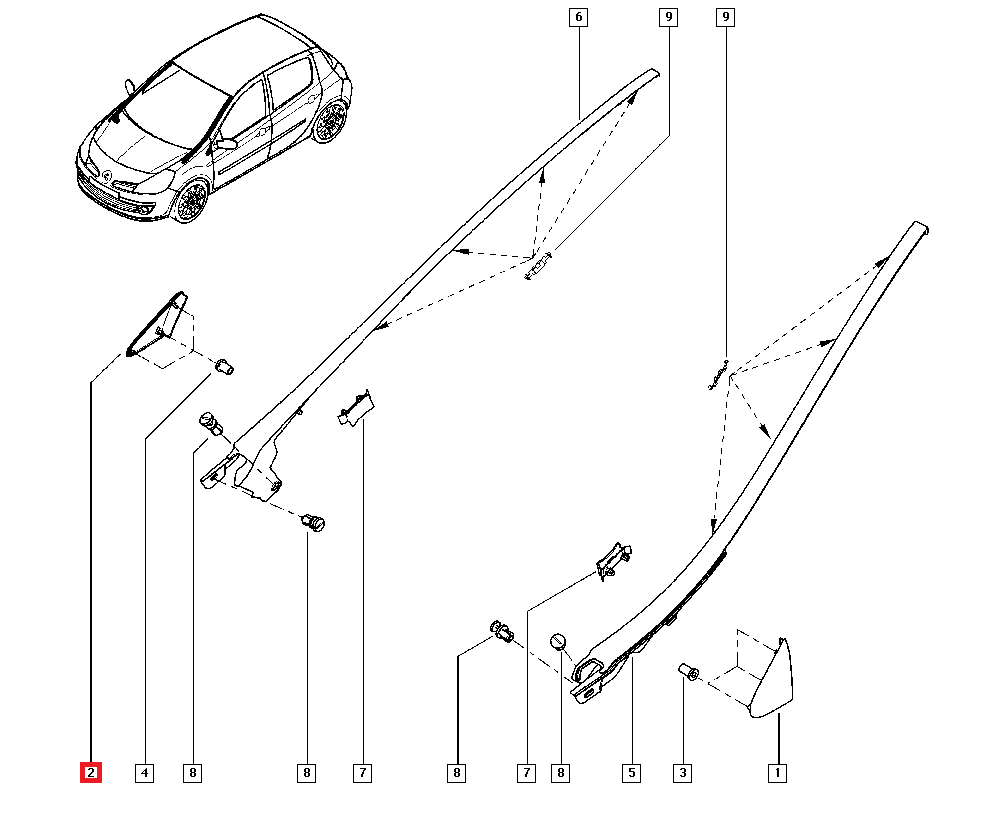 Renault Clio Iii Front Exterior Wing Insert Trim Black Left or Right — view 4