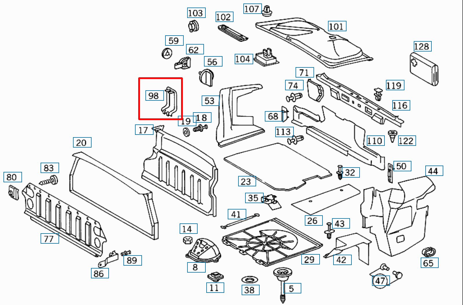 Mercedes-Benz R129 Lift Fuse Cover (1296940195) — view 8