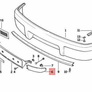 BMW E31 Front bumper cover wing left or right primed (8er CSI 51112253001, 51112253002) — view 3