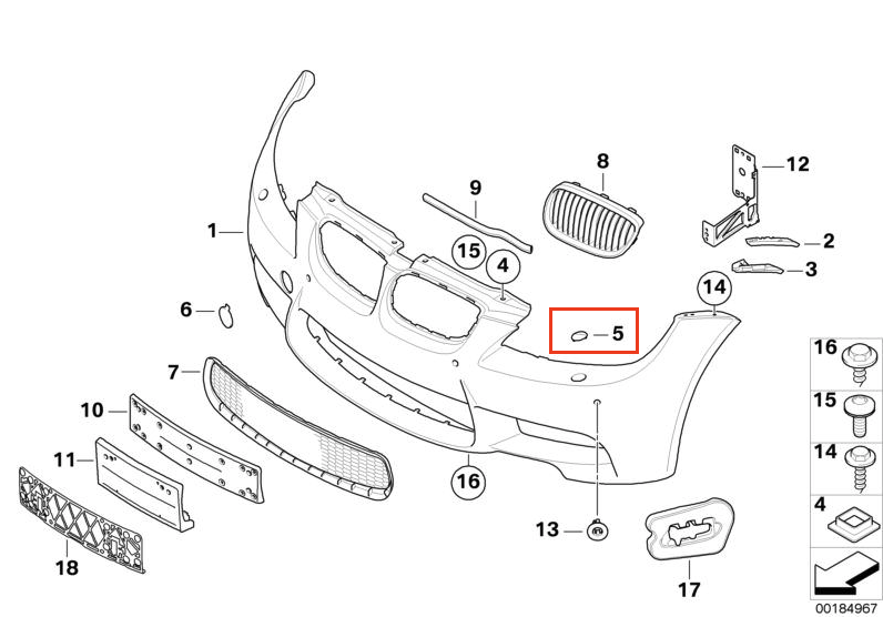 BMW M3 E90 E92 E93 Front Headlight Washer Cover Cap Primed Left Or Right 51118041149 / 51118041150 — view 3