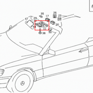 Mercedes A124 Interior Overhead Console Dome Light (W124, 1248202901) — view 2