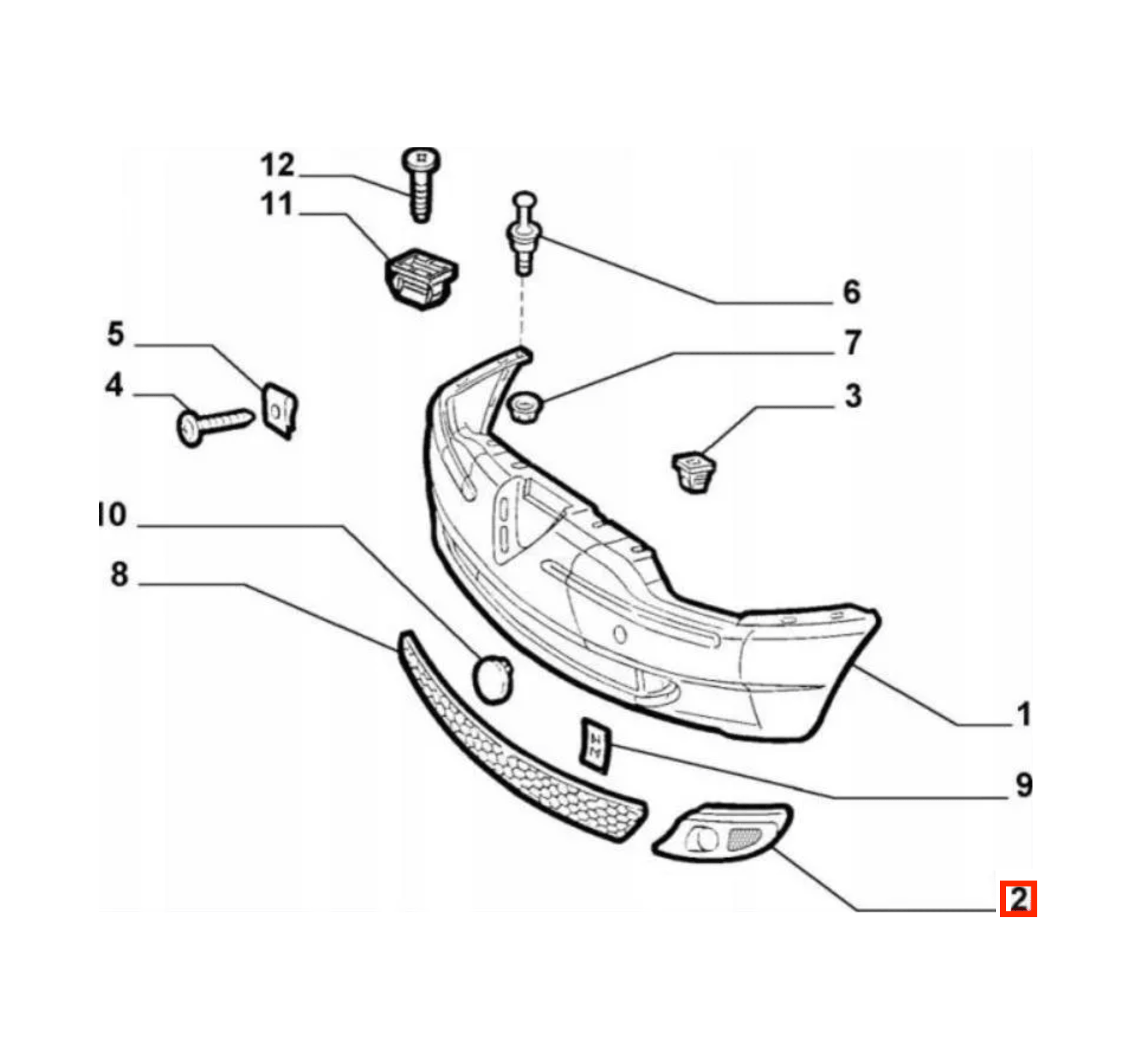 Alfa Romeo 156 Front Bumper Air Intake Fog Light Surround Trim Primed Left or Right — view 4