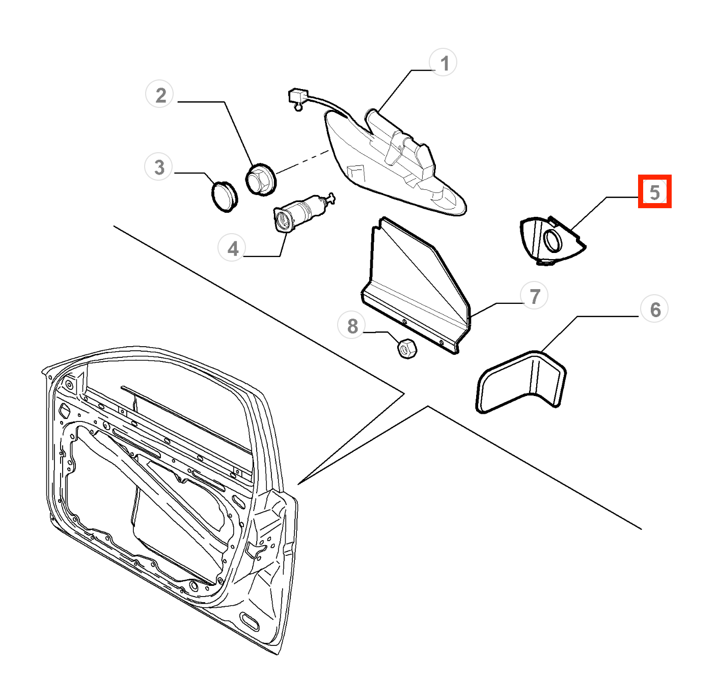 Alfa Romeo 159 Brera 939 Spider Door Handle Key Hole Trim Primed Left or Right — view 4