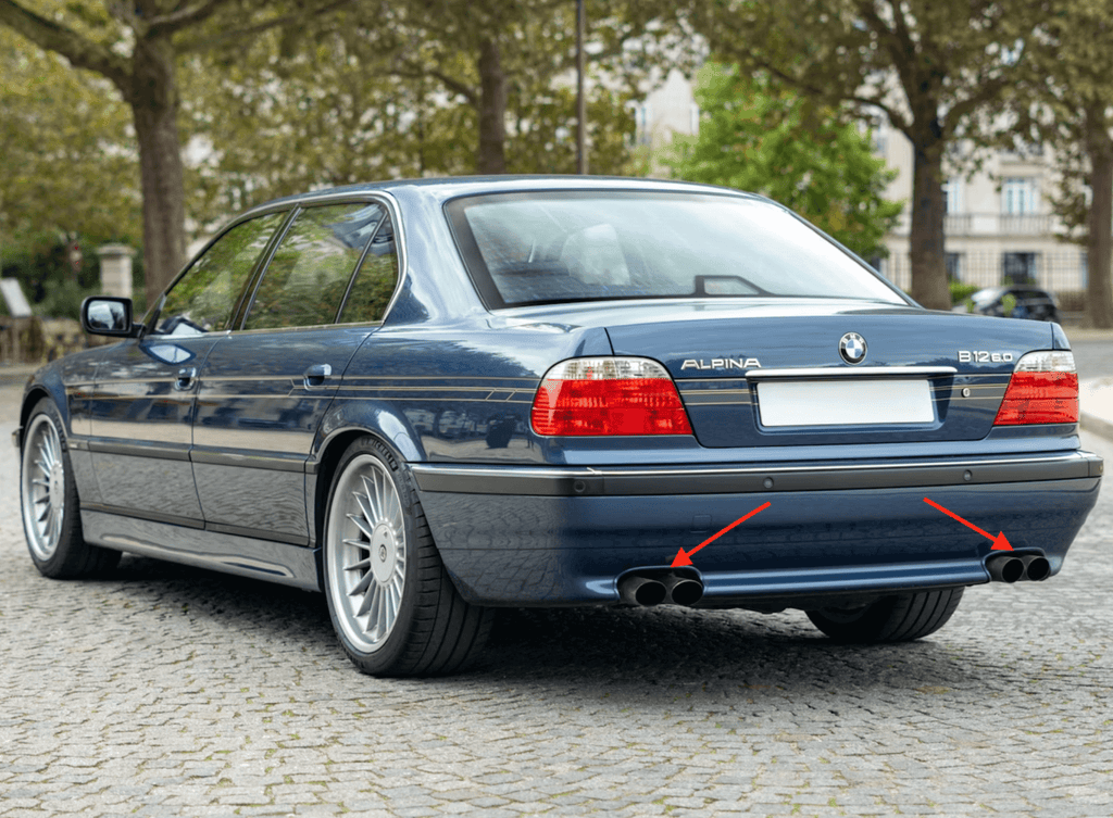 BMW B12 E38 Alpina Rear Bumper Exhaust Tip Trim Primed Left or Right (5100675 / 5100676) — view 4