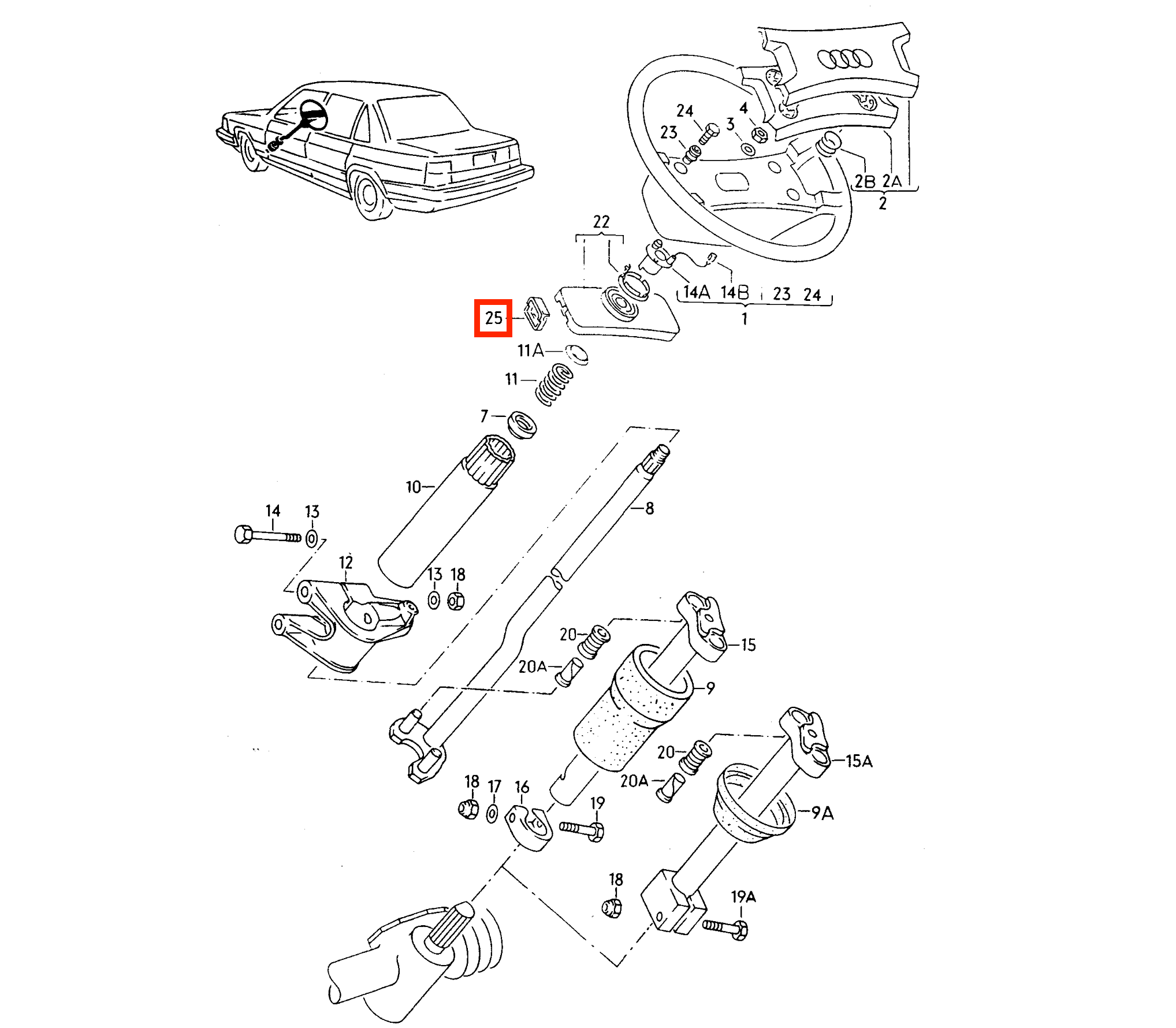 Audi 100 C3 200 5000 Steering Column Lever Trim All Colours (443857978) — view 8