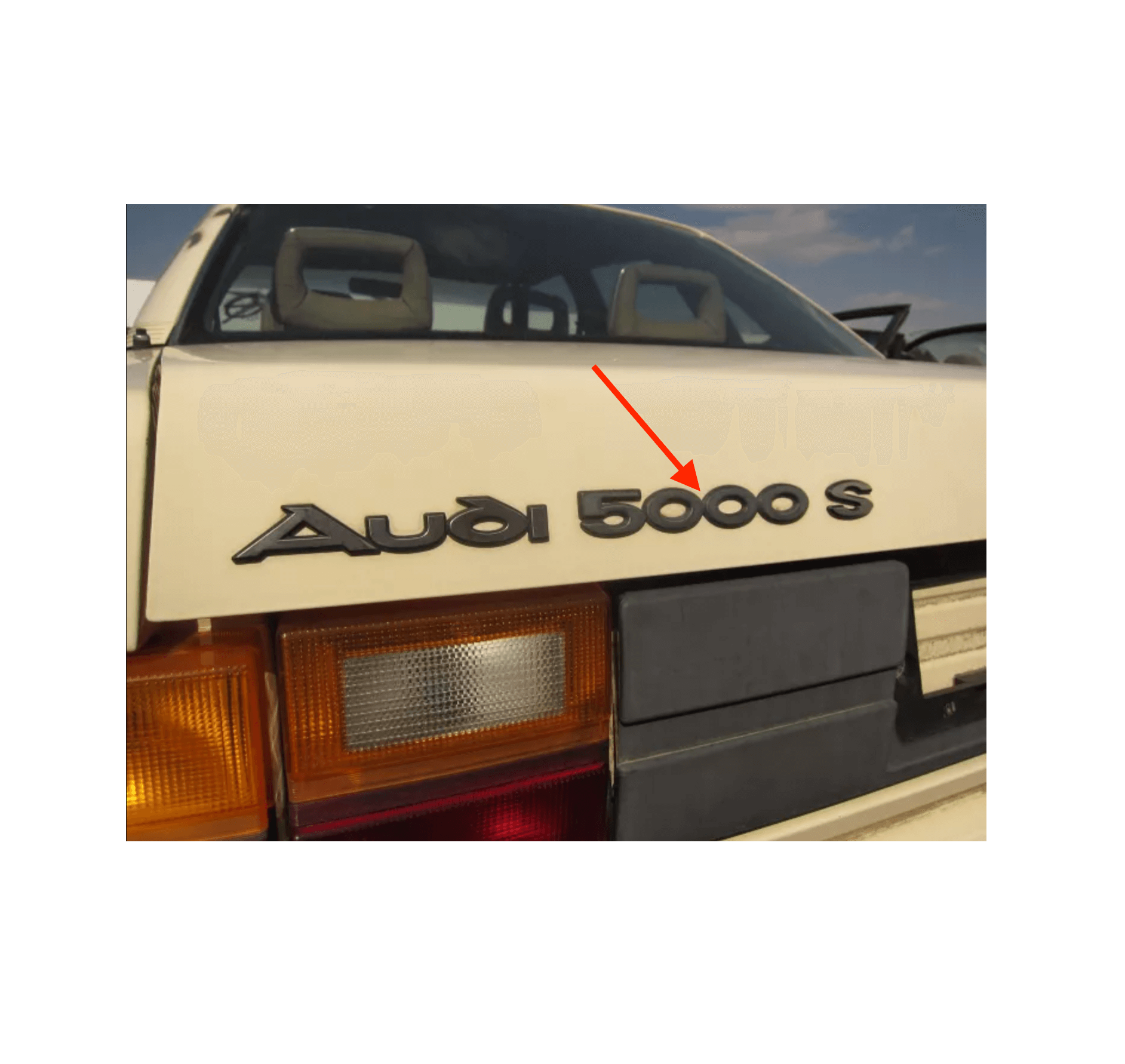 Audi 5000 "5000" Rear Emblem Badge Black — view 5