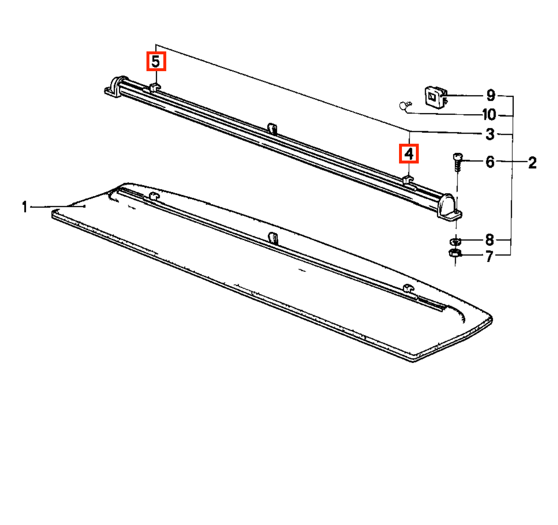 BMW E23 E28 E30 Rear Sun Blind Hook Set of 2 Black Left or Right — view 5