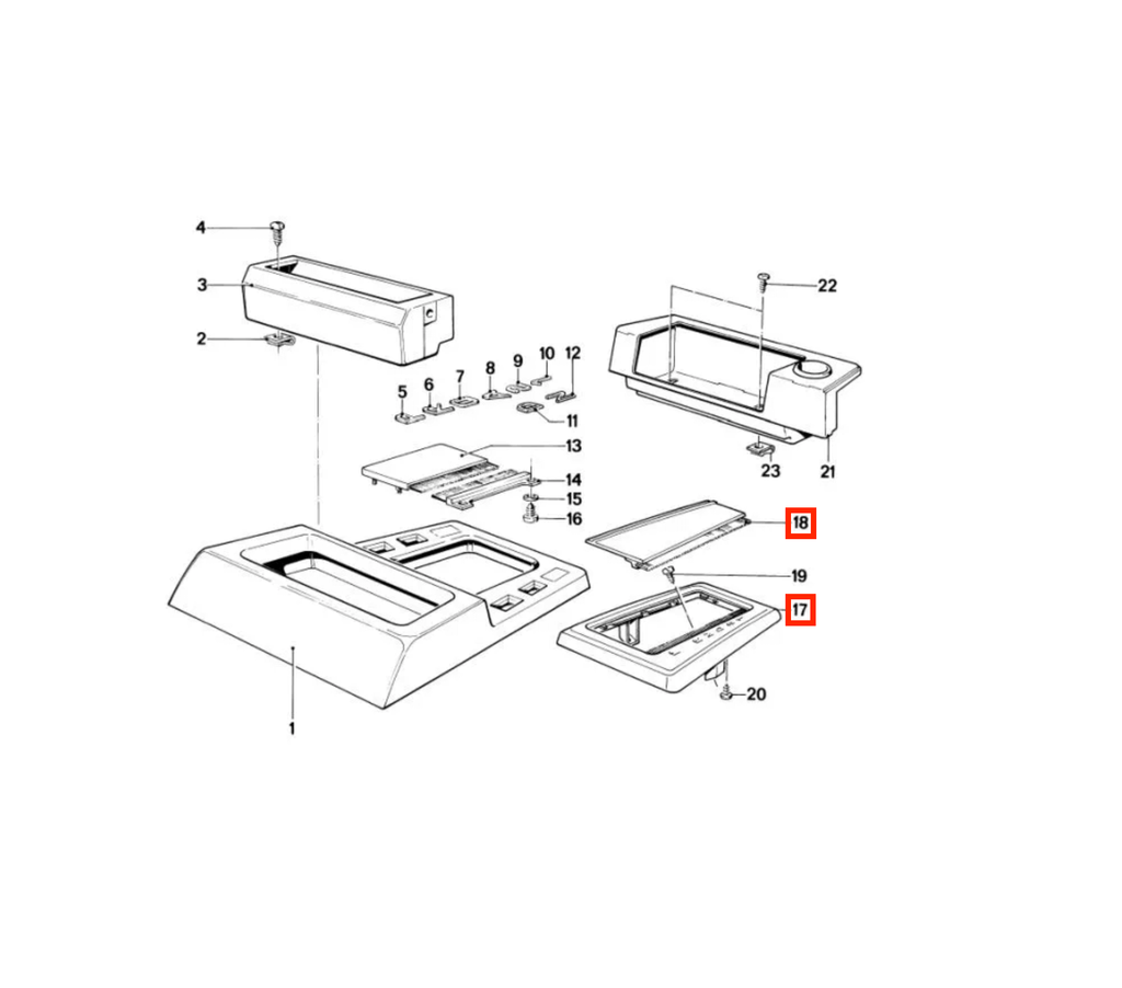 BMW E24 Automatic Shifter Panel All Colours + (51161919406 / 51161919433) — view 5
