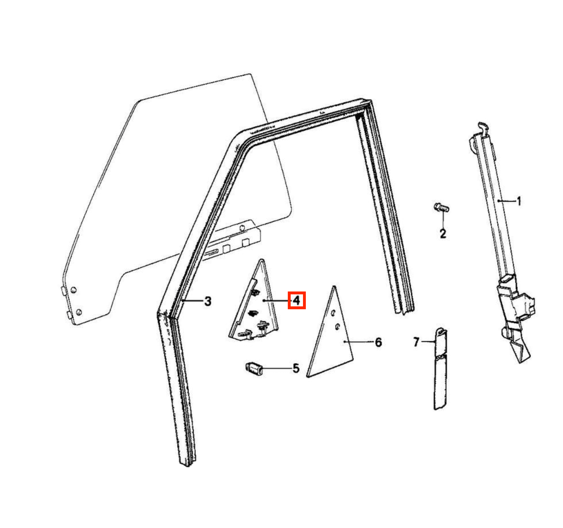 BMW E28 Inner Mirror Cover Trim Black Left or Right (51321880549 / 51321880550) — view 4