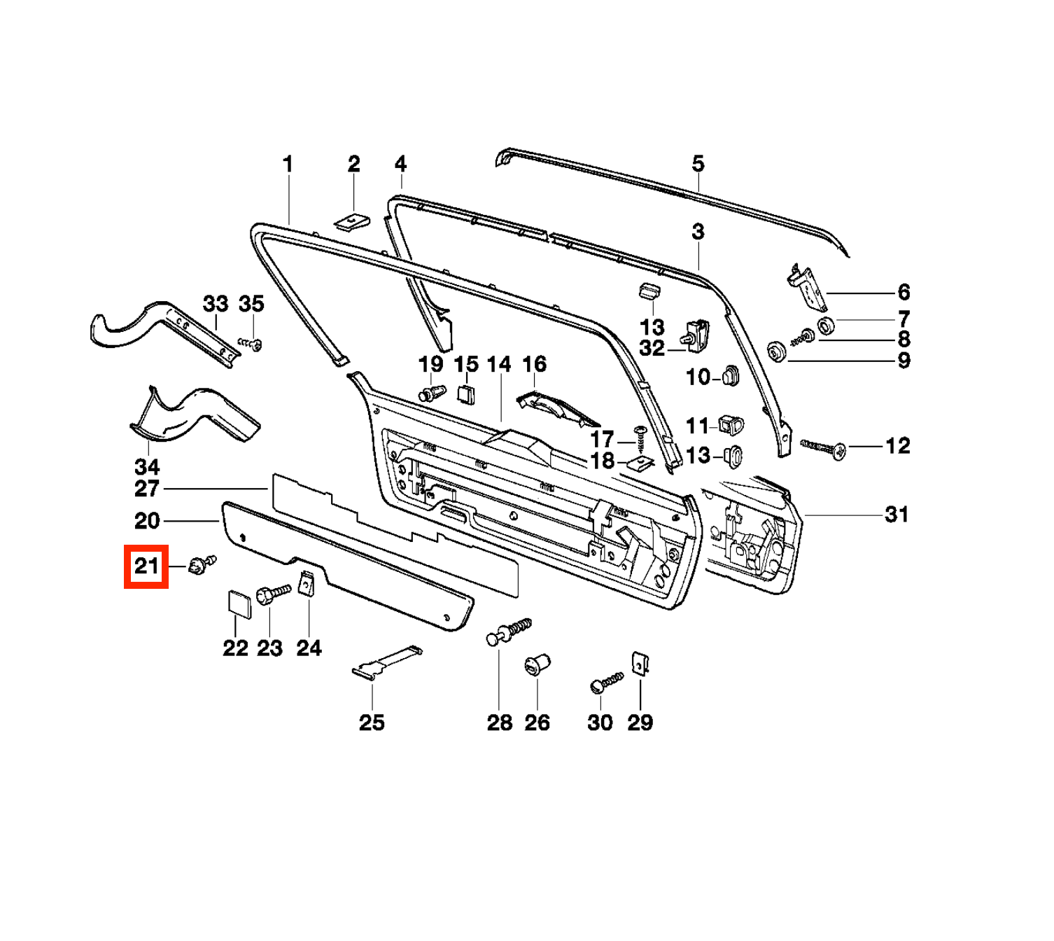 BMW E34 E36 E39 Luggage Toolbox Taillight Cover Rotation Clips Set of 2 Black — view 5