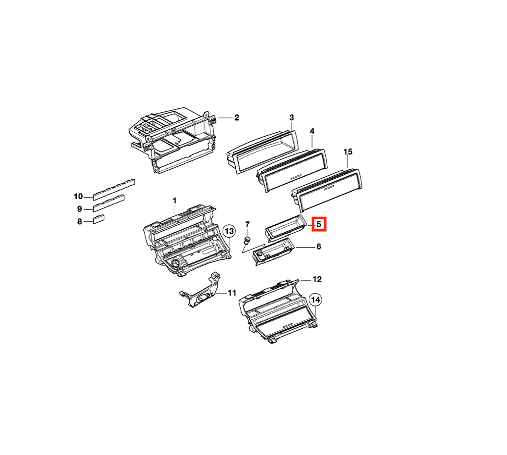 BMW E46 E63 E64 Ash Tray Storage Box Black (51168208369) — view 5