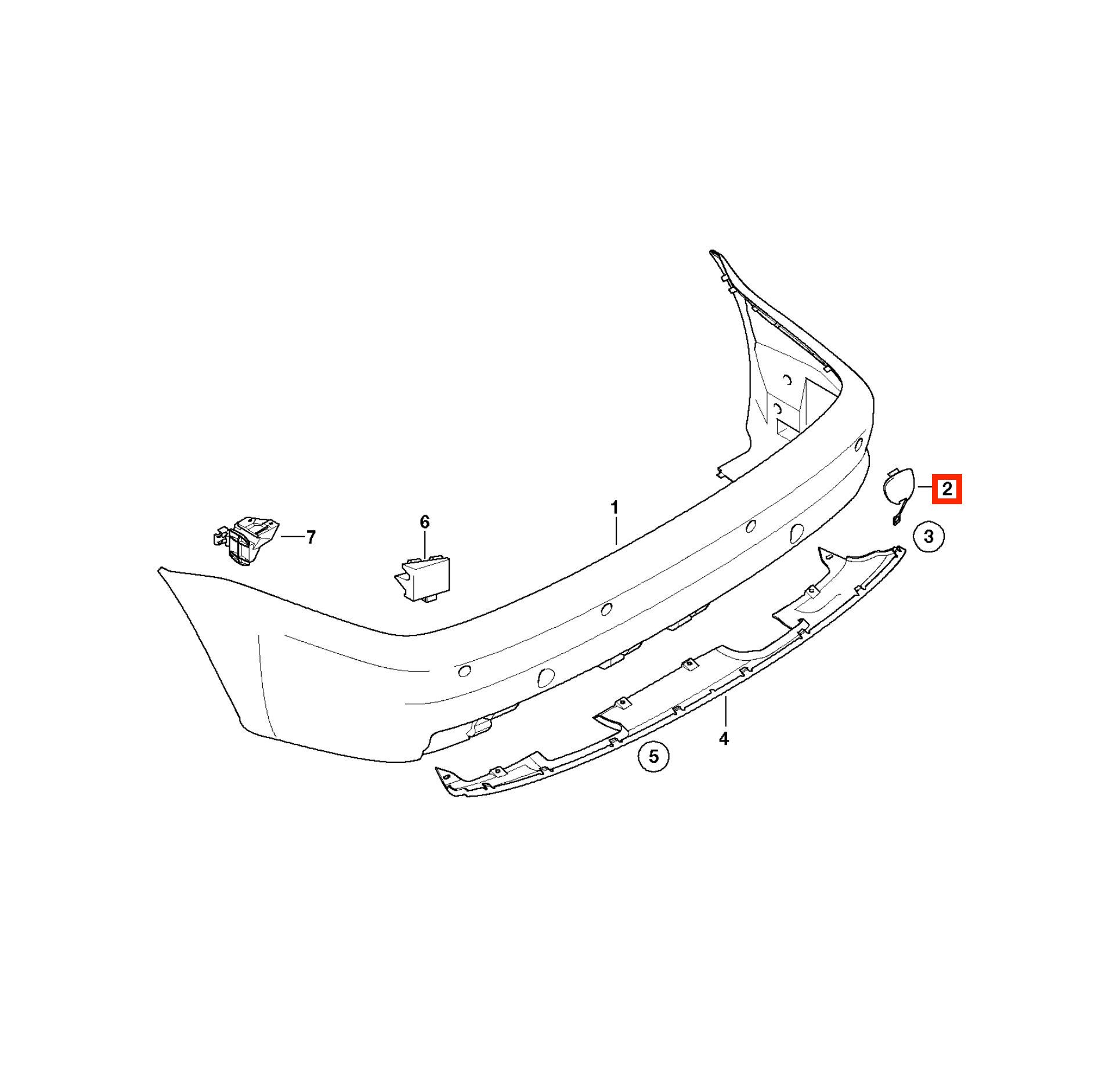 BMW E46 M3 Rear Bumper Tow Hook Cover Cap Primed (51122695274) — view 5