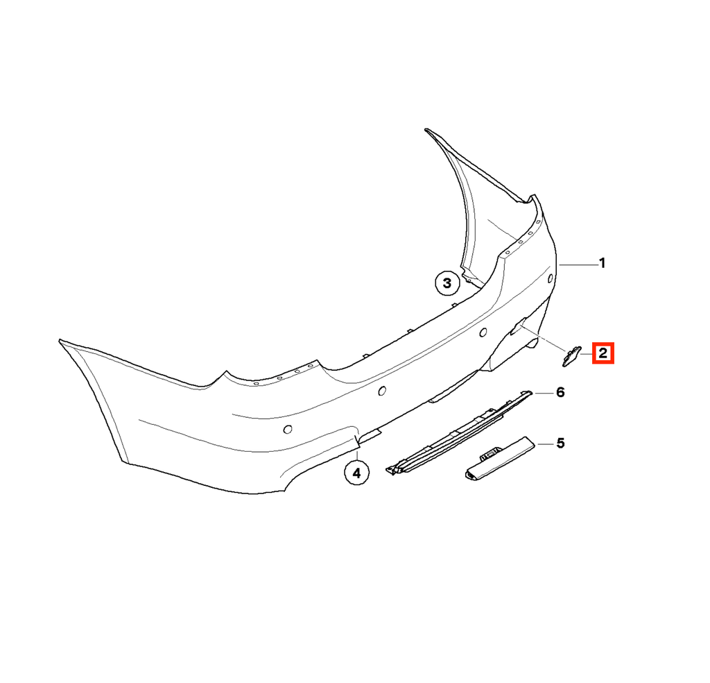 BMW E60 M5 Rear Bumper Tow Hook Cover Cap Primed (51127895748 / 51127898121) — view 5