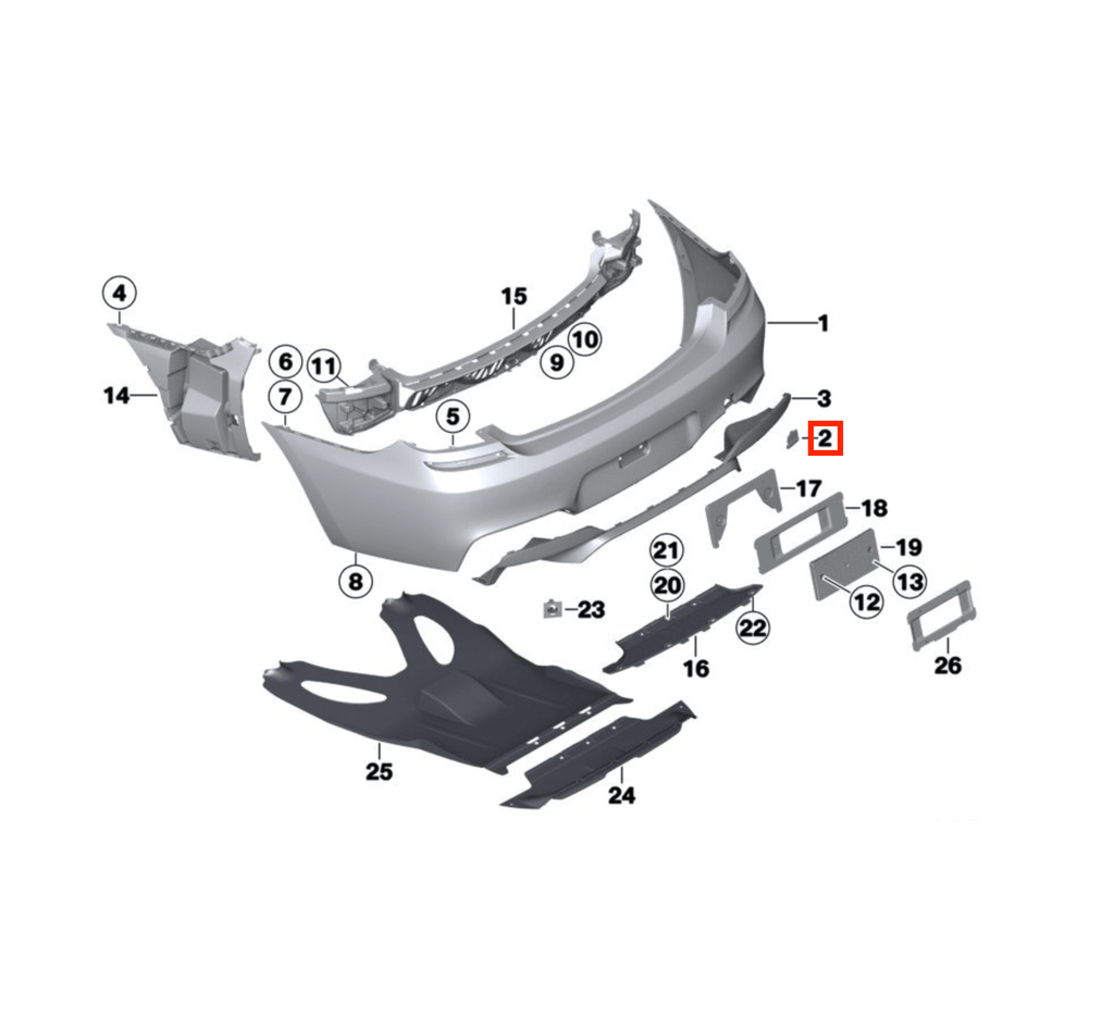 BMW F12 F13 M6 Rear Tow Hook Cover Cap Primed (51128050383) — view 5