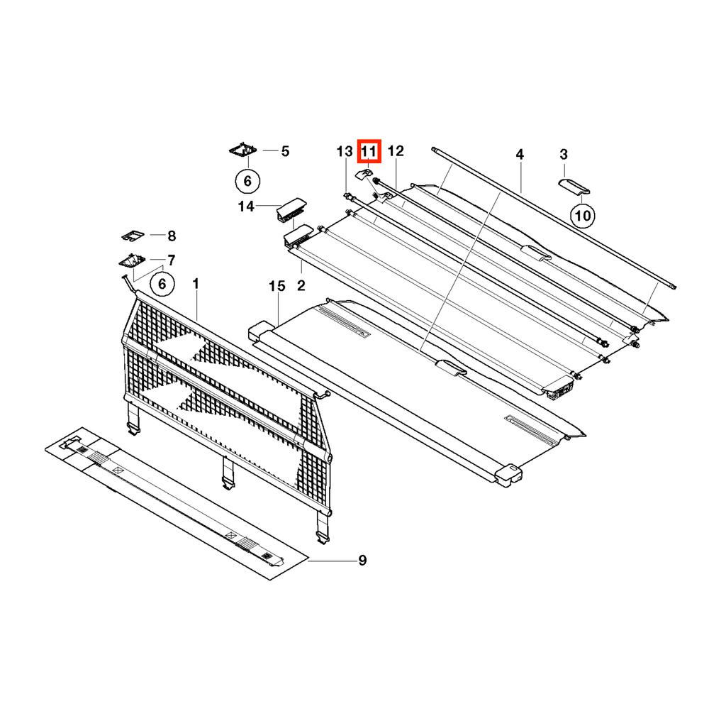 BMW E53 X5 Luggage Cover Side Bracket Black Left or Right (51477032581 / 51477032582) — view 4