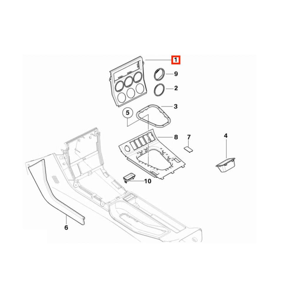 BMW Z3 M Carbon Fiber Center Console Panel LHD or RHD (51162491387) — view 3