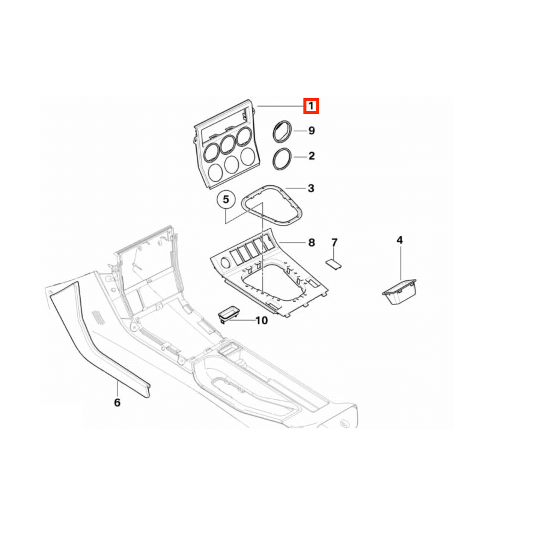 BMW Z3 M Carbon Fiber Center Console Panel LHD or RHD (51162491387) — view 3