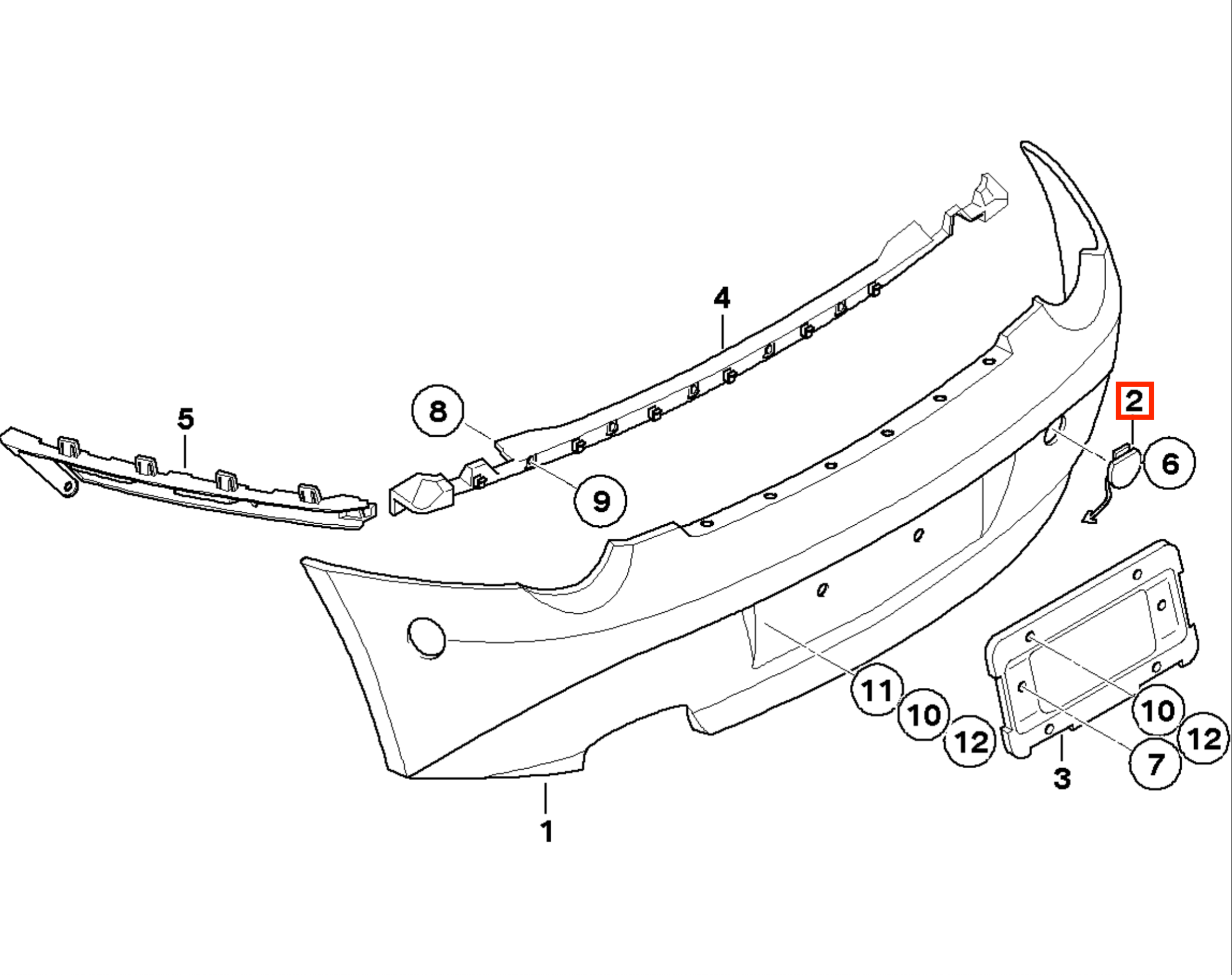 BMW E85 E86 Z4 Rear Bumper Tow Hook Cover Cap Primed (51127016071) — view 5