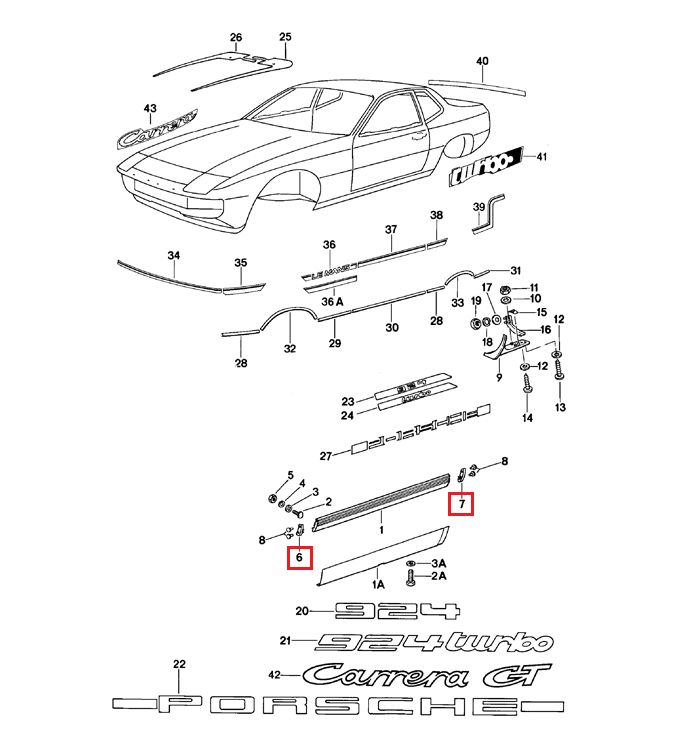 Porsche 924 Side Skirt Trim Cap Left or Right 477853735A / 477853736A — view 4
