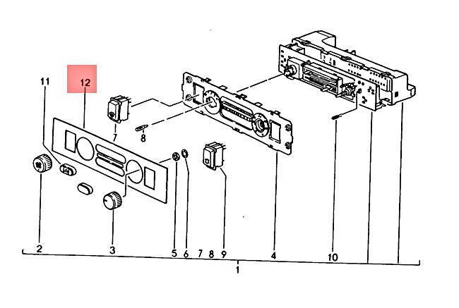 Porsche 944 HVAC Face Plate Trim 944653203001DB — view 3