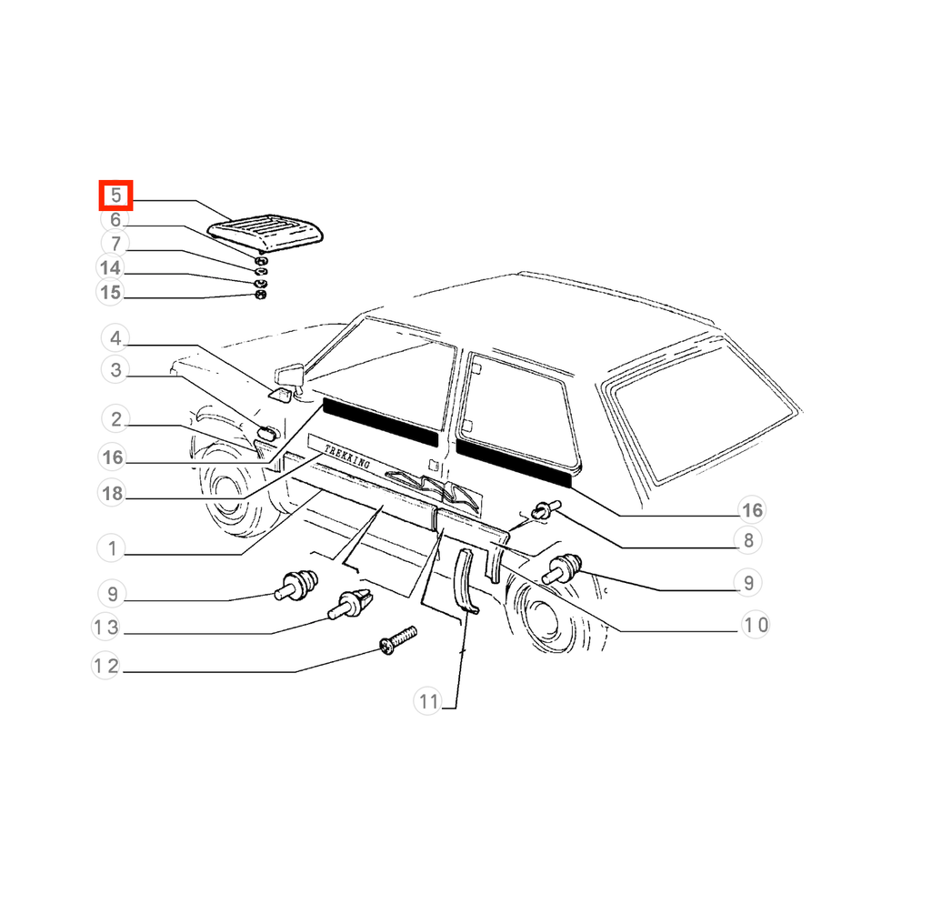 Fiat Panda 141 4x4 Hood Air Intake Scope Black (7671165) — view 5