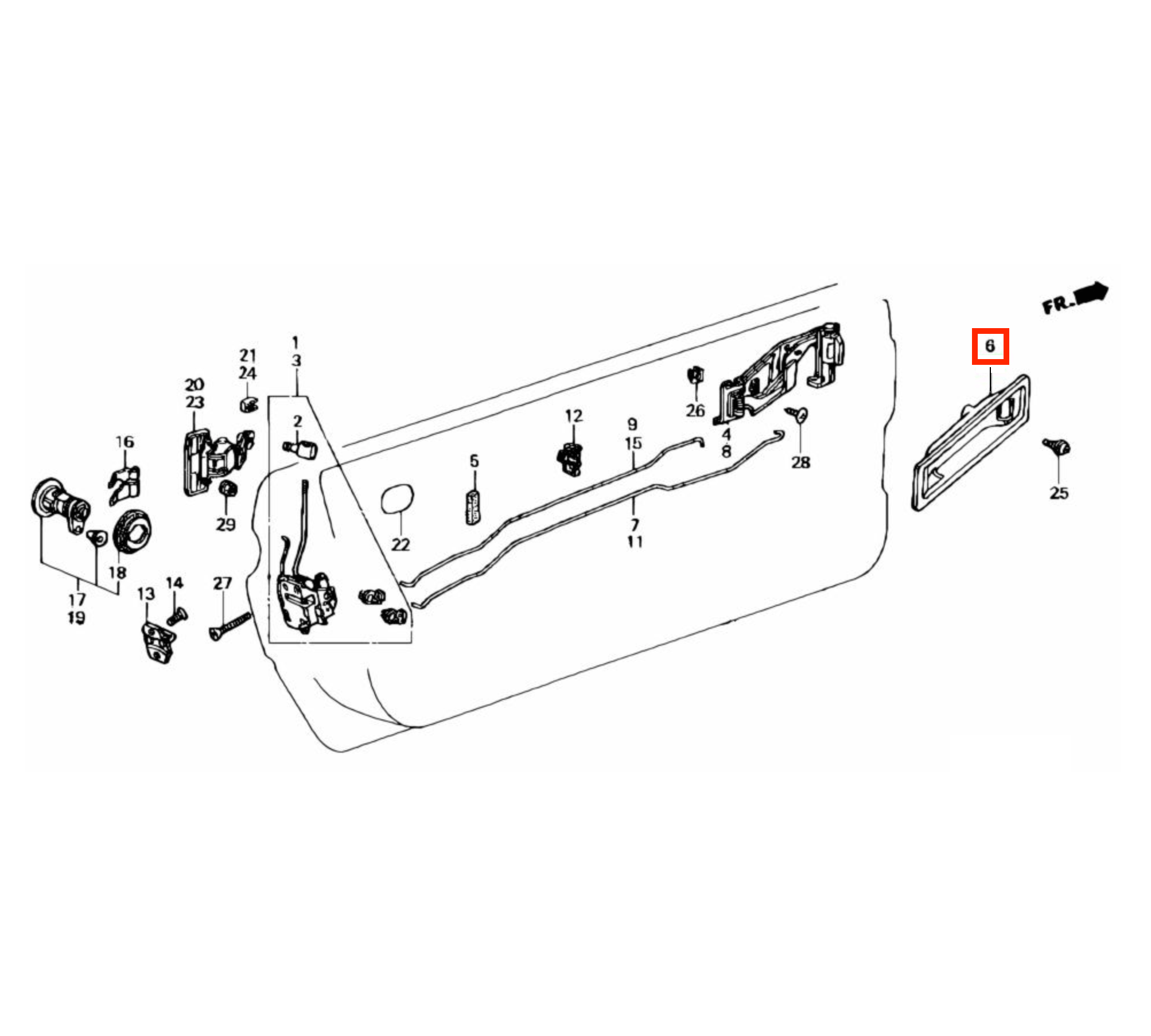 Honda Civic CRX Integra Inner Door Handle Trim All Colours Left or Right — view 8