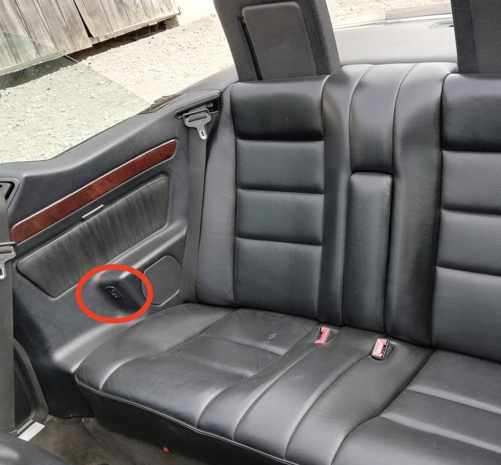 Mercedes A124 Rear Window Switch Bezel Frame Only (W124, 140821 0065 KPH) — view 6