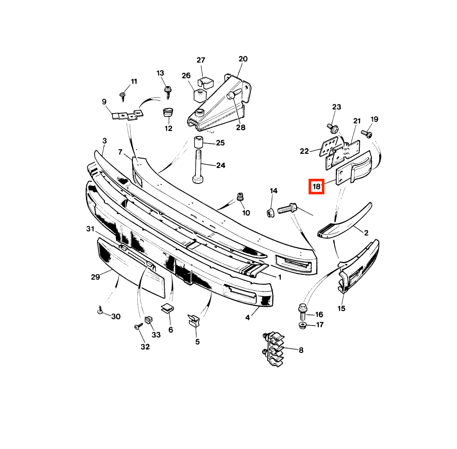 Jaguar XJ40 XJ6 XJ12 Front Bumper Support Bracket Black HMB6454AA — view 5