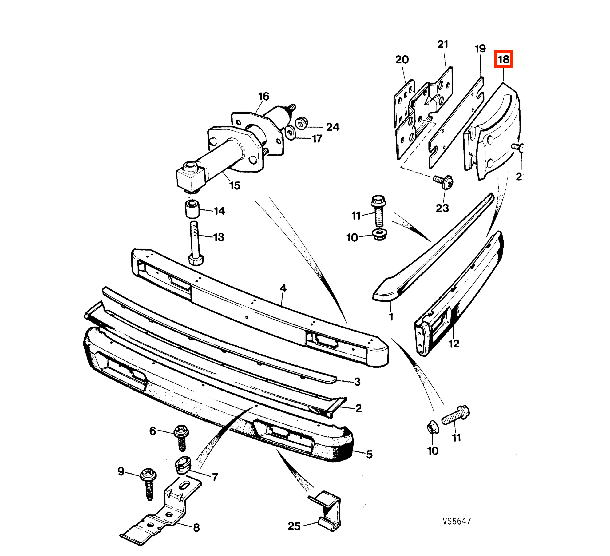 Jaguar XJ40 XJ6 XJ12 Rear Bumper Support Bracket Black BBC7088 — view 5