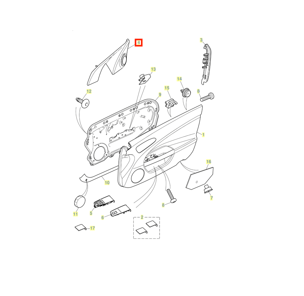 Jaguar X150 XK XKR Inner Mirror Cover Trim with Door Tweeter Black Left or Right — view 5