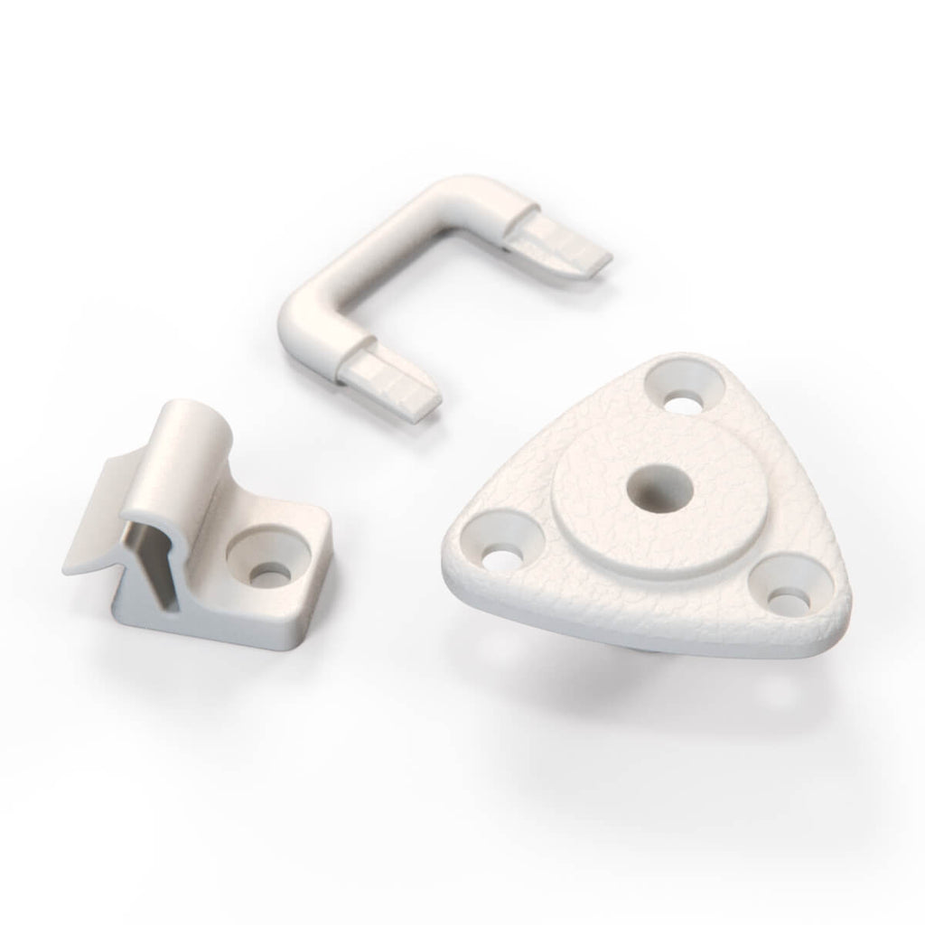 Lancia Beta Coupe Sun Visor Bracket Clip Set Black or White (82350105) — view 2