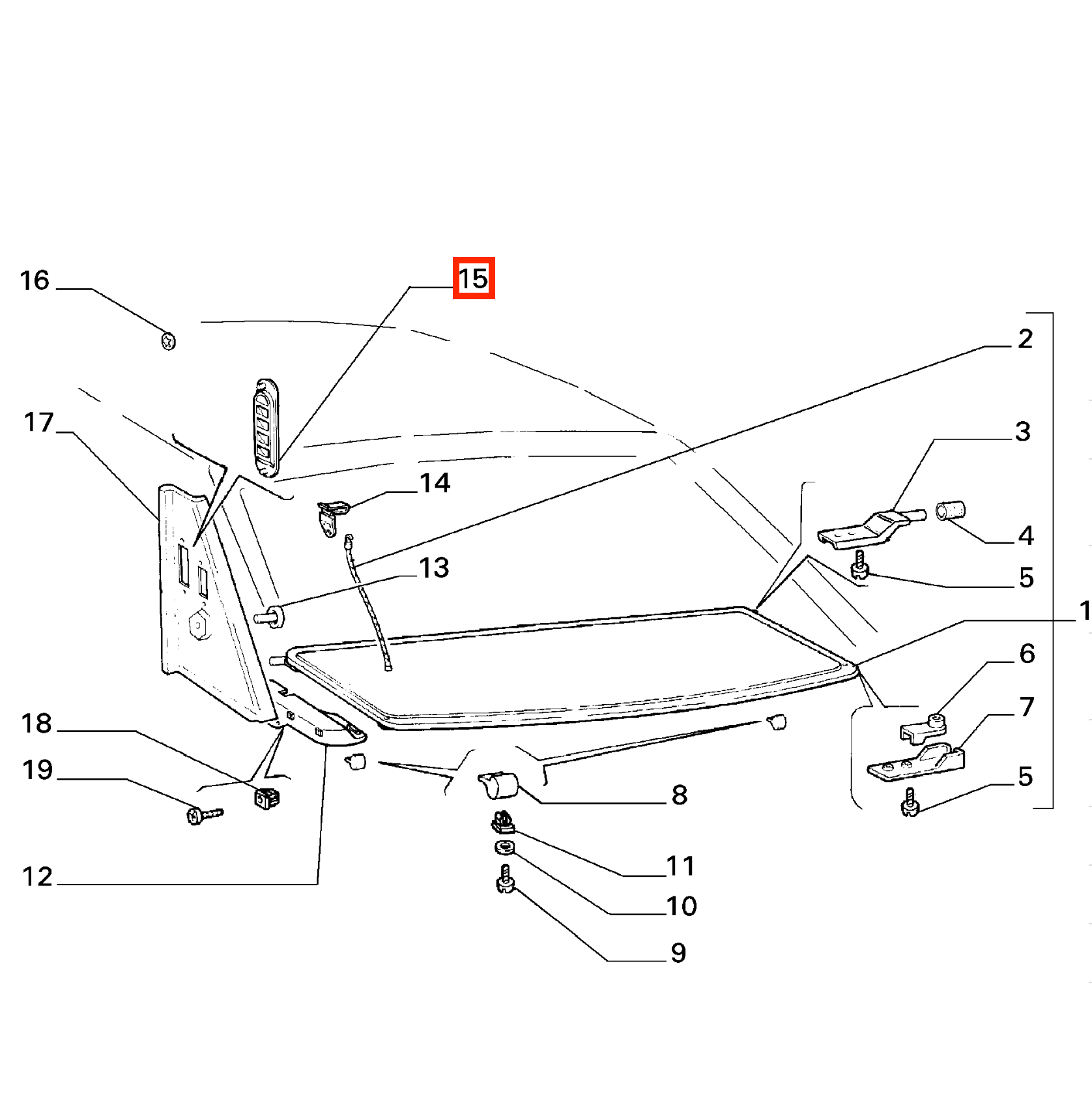 Lancia Delta Hf Integrale Evo C-pillar Shorter Air Vent Grille Trim Black (176327580) — view 5
