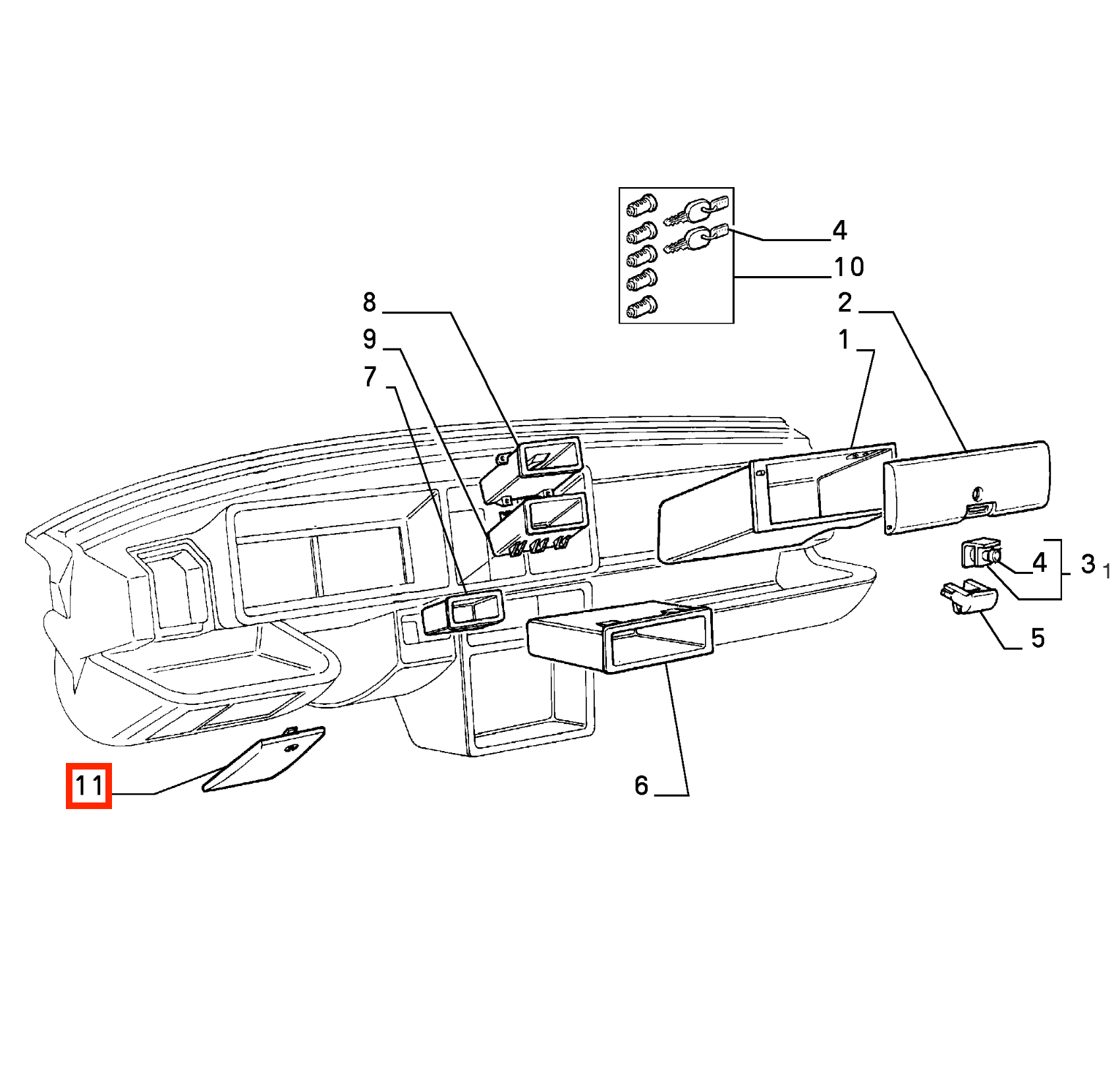 Lancia Delta Hf Integrale Evo Fuse Box Cover Flap Black (176834760) — view 5