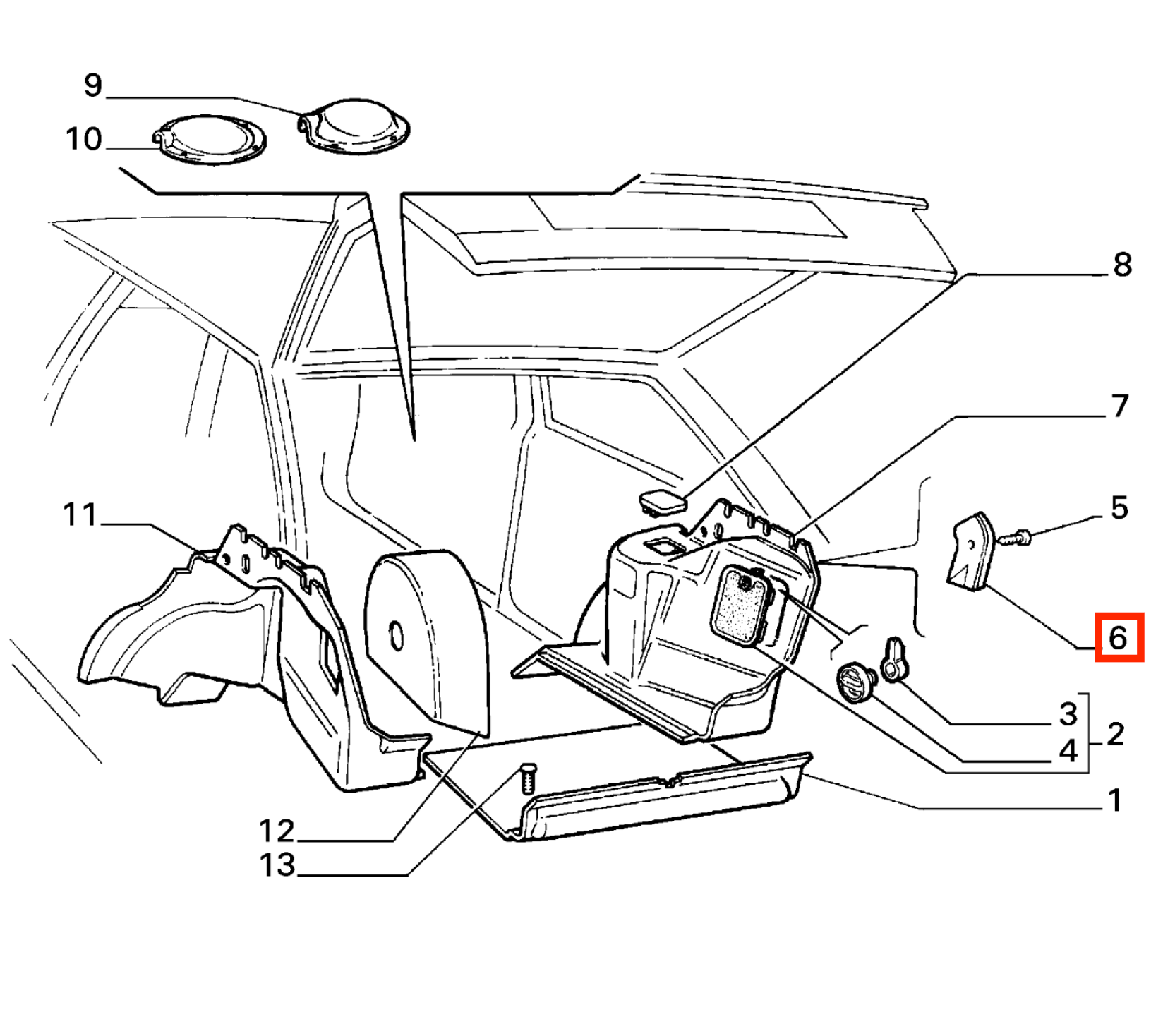 Lancia Delta Hf Integrale Evo Trunk Side Panel Retain Trim Seal Cover Black Left or Right — view 4