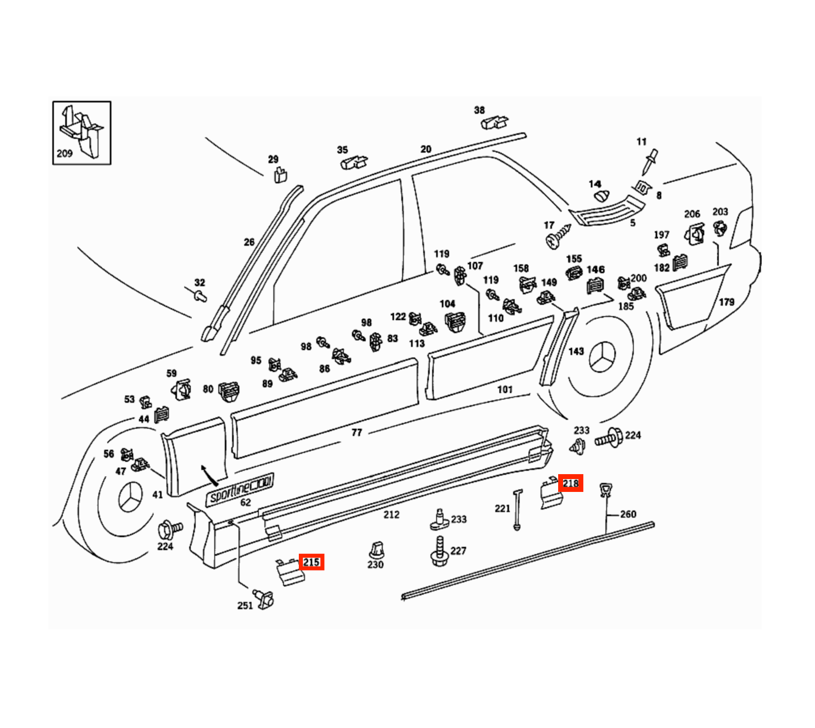 Mercedes-Benz W201 190 Side Skirt Jacking Point Cover Caps Left or Right — view 6