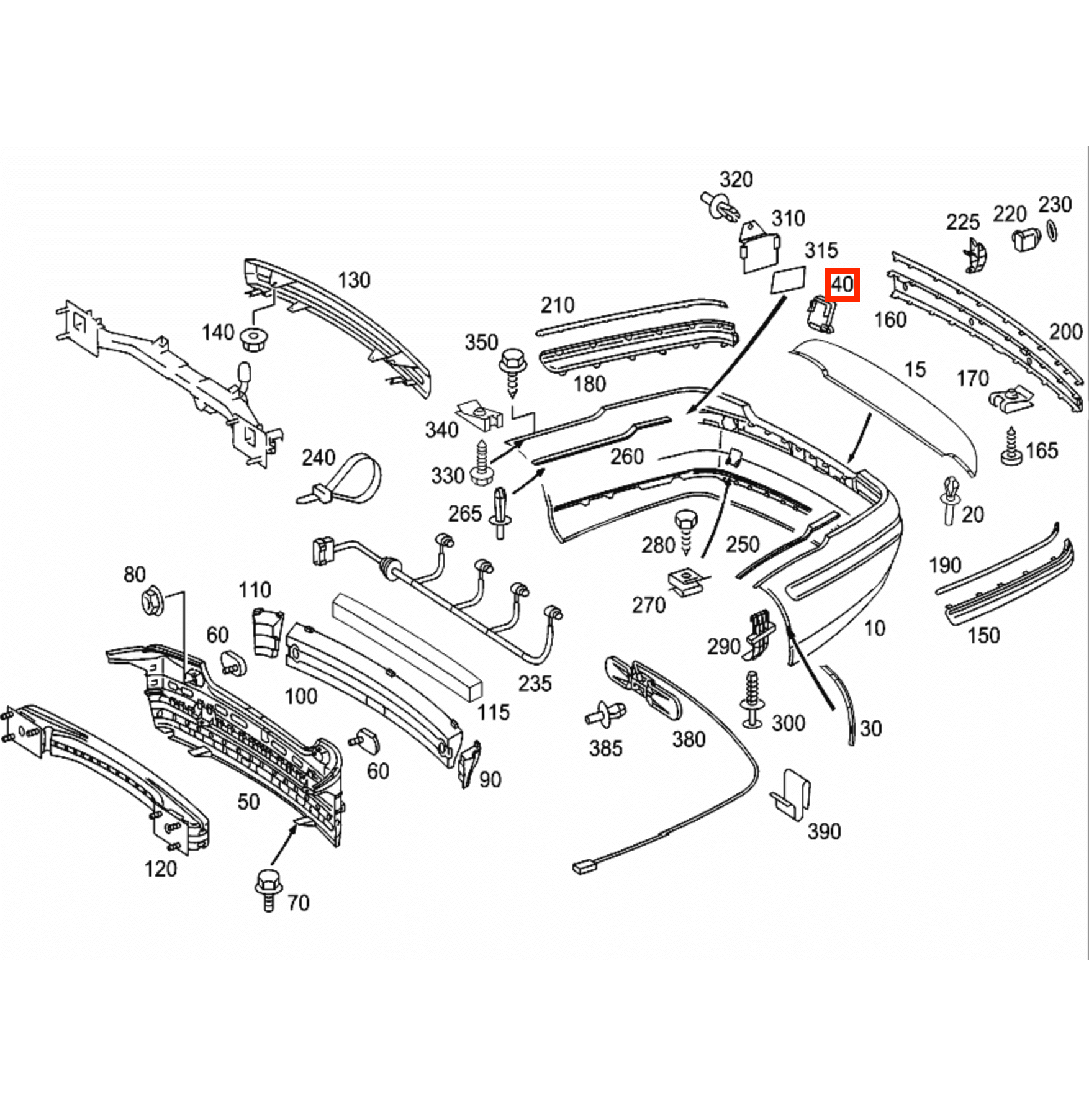 Mercedes-Benz W215 Cl Rear Bumper Tow Hook Cover Cap Primed (A2158850522) — view 5