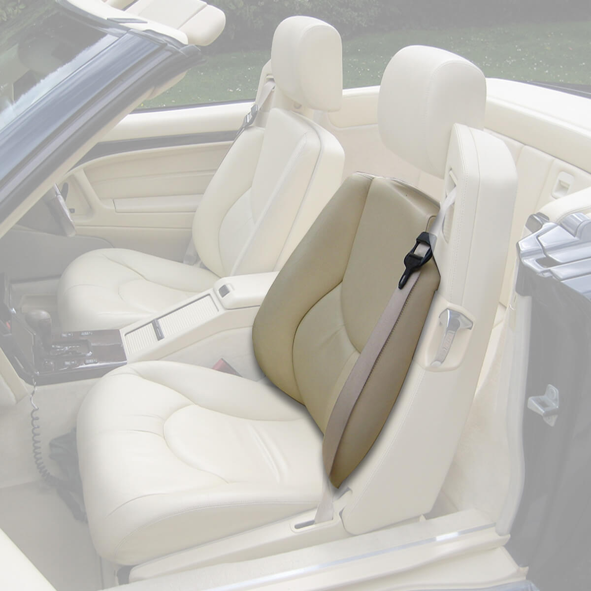 Mercedes-Benz R129 SL Facelift Original Natural Leather Front Seat Backrest Cover All — view 2