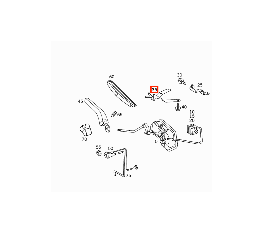 Mercedes-Benz R129 SL Headlight Wiper Washer Nozzle Bracket Black Left or Right — view 4