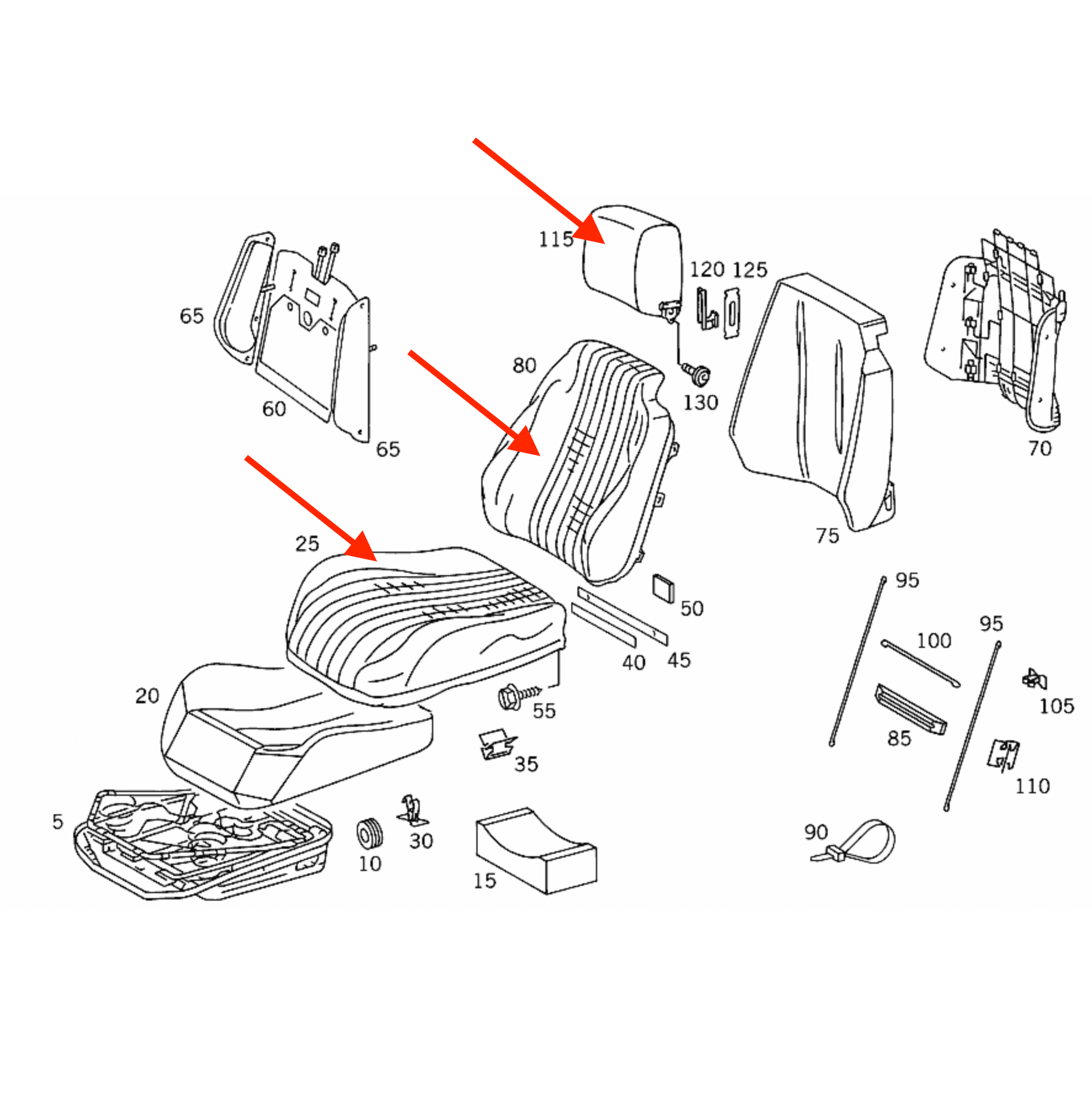Mercedes-Benz R129 SL Prelift Leather Front Seats Cover Complete Set All Colours Left or — view 2