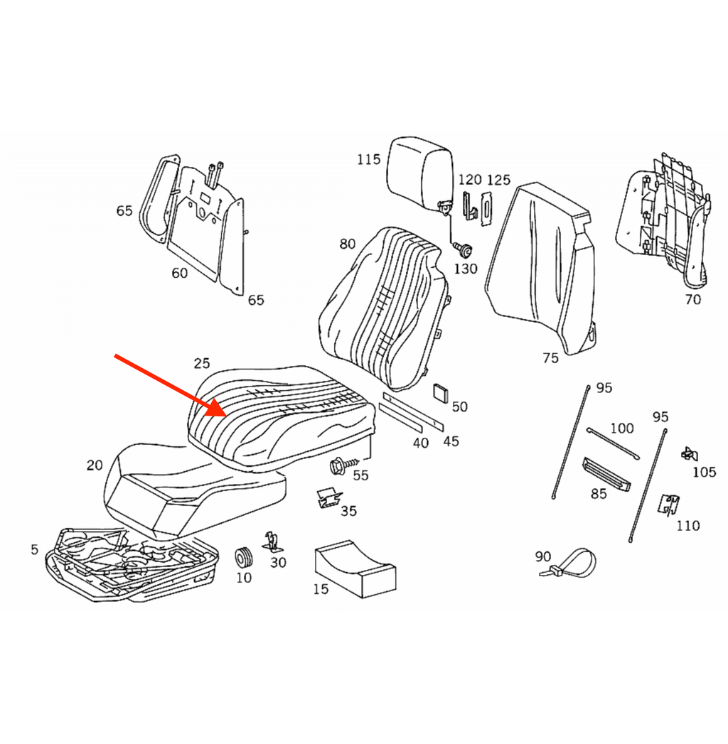 Mercedes-Benz R129 SL Prelift Leather Front Seat Seat Cover All Colours Left or Right — view 4