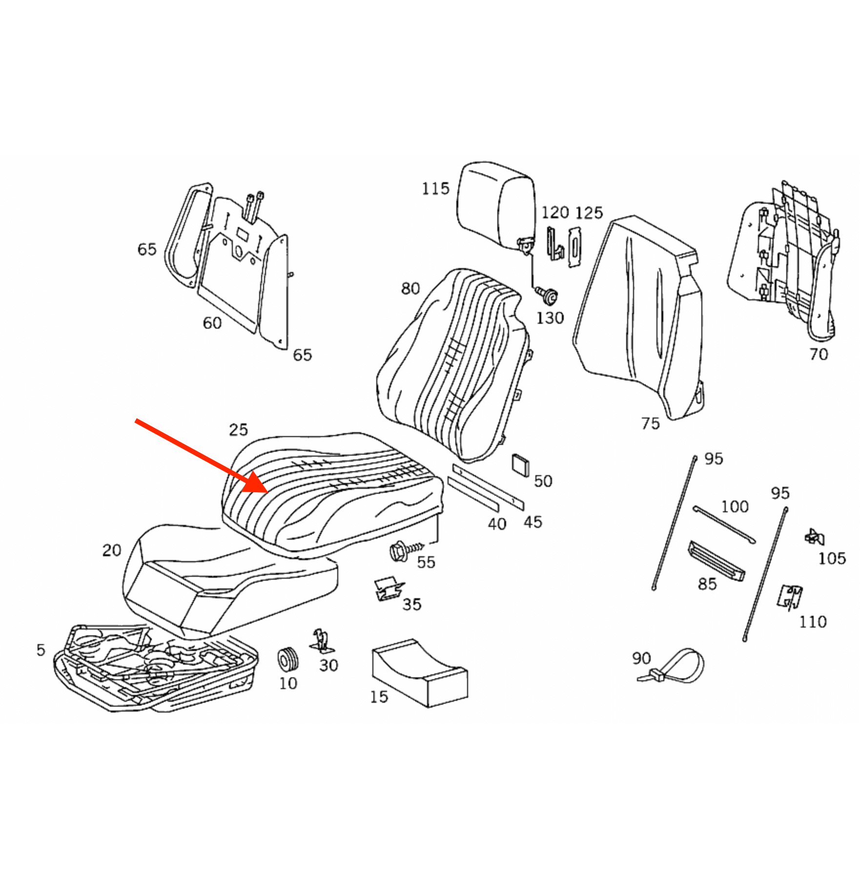 Mercedes-Benz R129 SL Prelift Leather Front Seat Seat Cover All Colours Left or Right — view 4