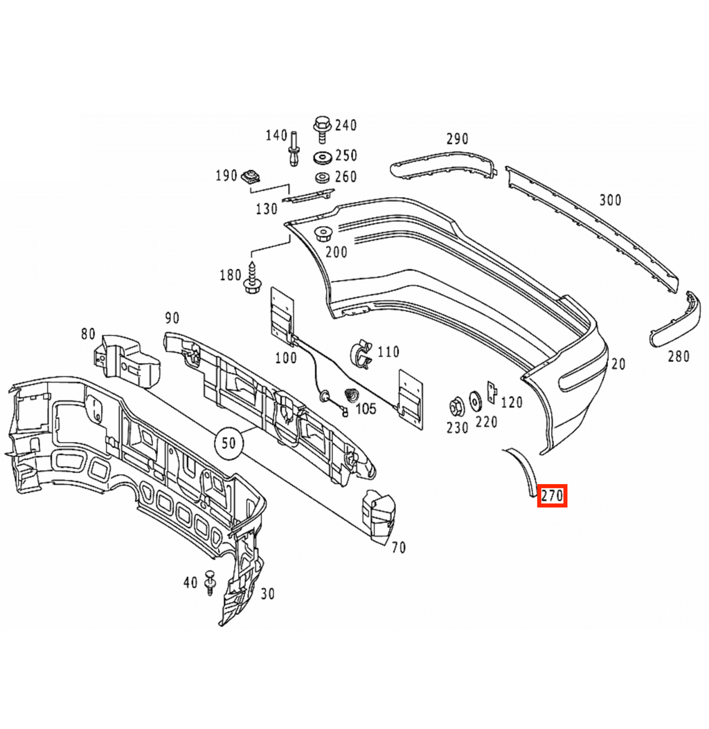 Mercedes-Benz R170 SLK 200 230 Carbon Fiber Rear Bumper Extension Wide Trim — view 3