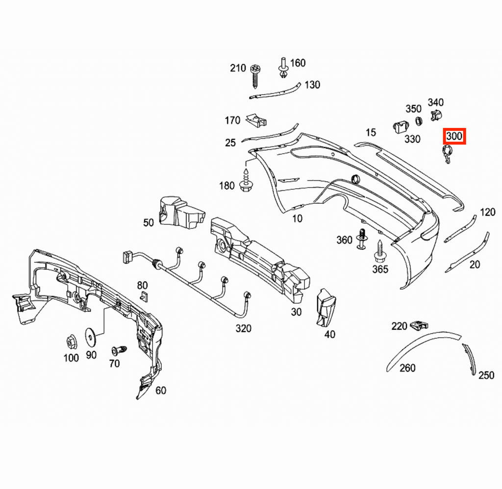 Mercedes-Benz R171 SLK Rear Bumper Tow Hook Cover Cap Primed (A1718850023) — view 5