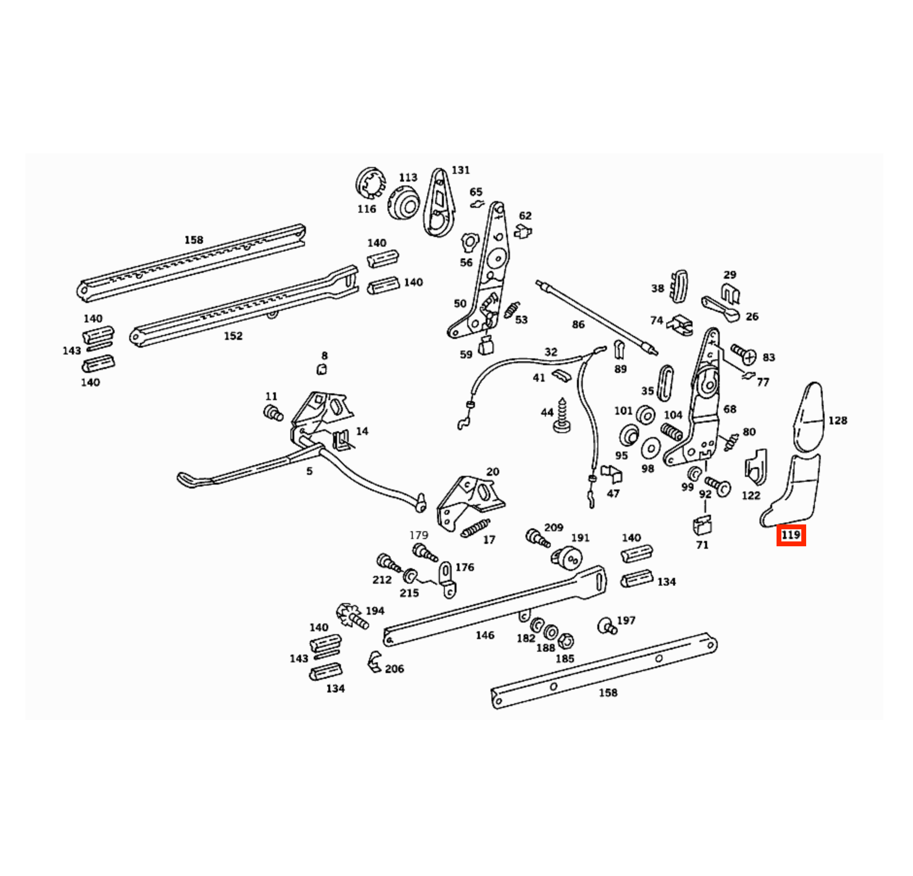Mercedes-Benz W107 Front Seat Side Cover Trim Chrome Left or Right — view 4