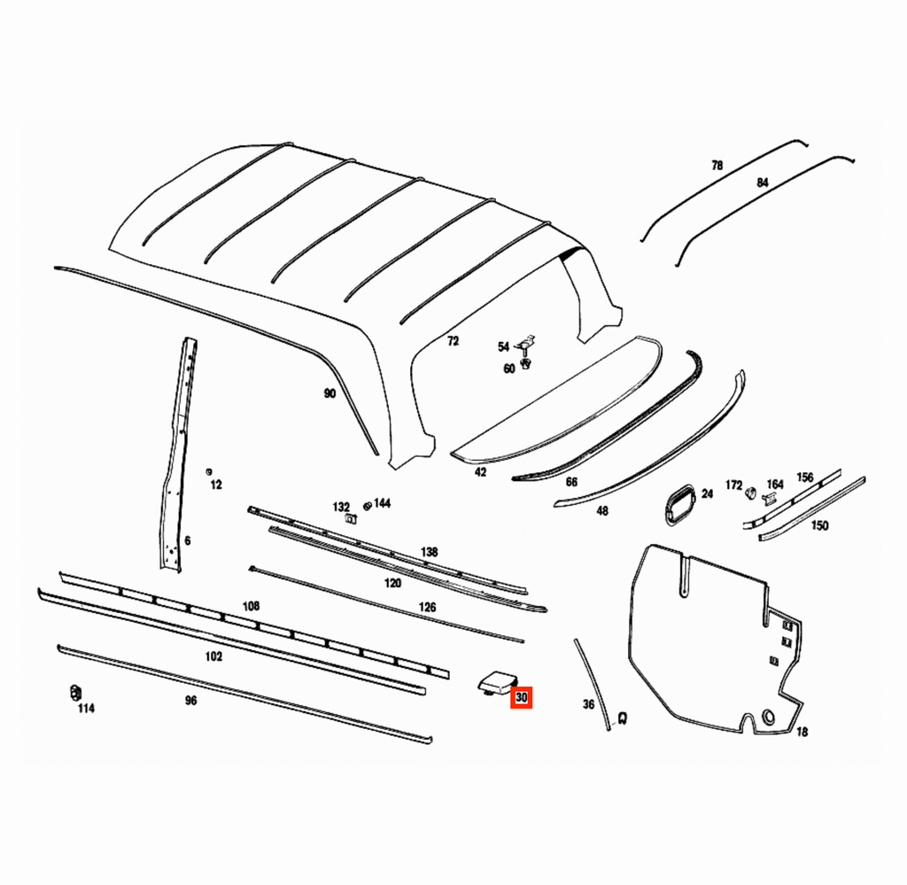 Mercedes-Benz W108 W109 W110 Differential Mount Cover Cap Black (A1116930030) — view 5