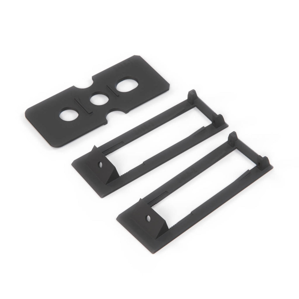 Mercedes-Benz W116 Climate Control Panel Bracket Set Black + (A1166830423 / A1166830006) — view 4