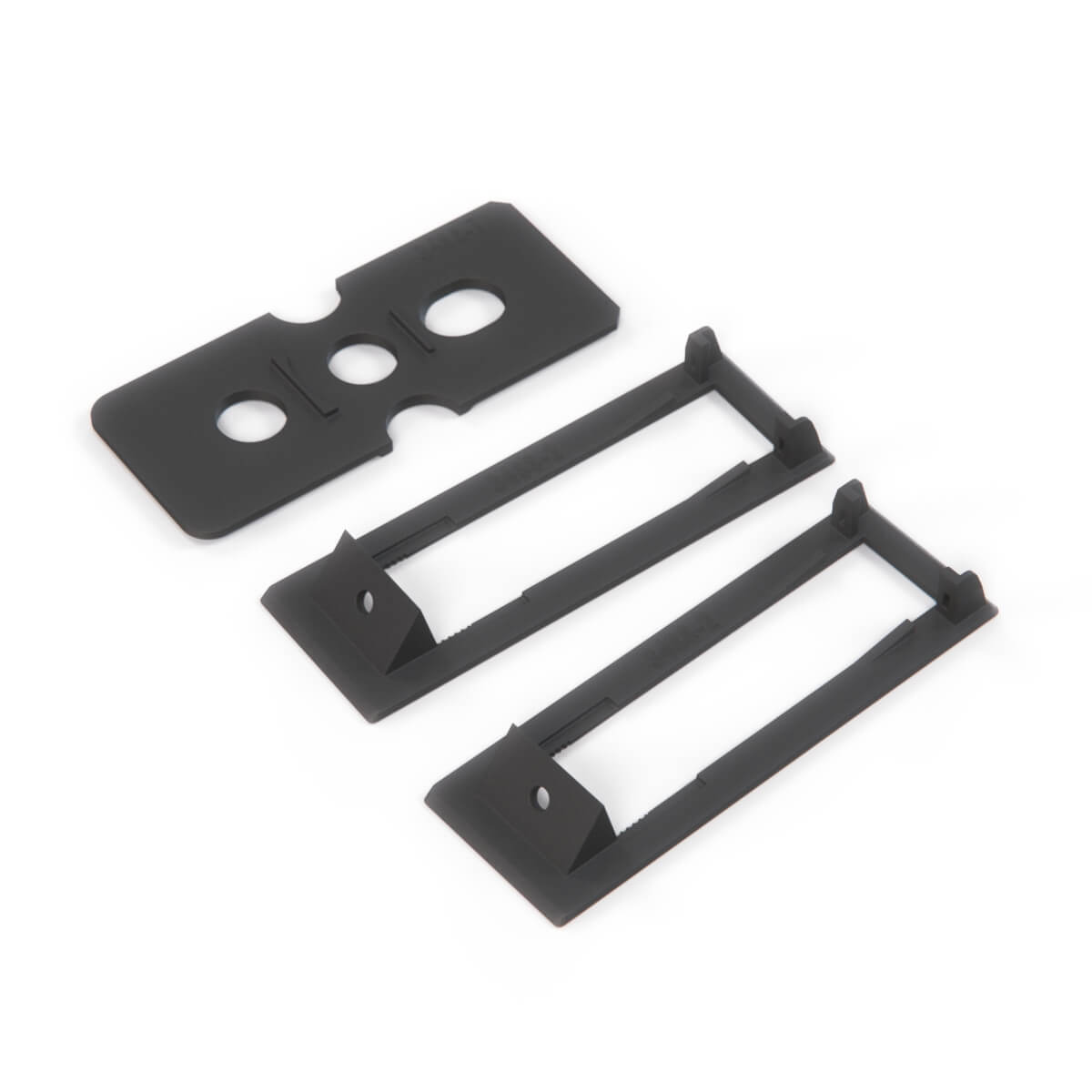 Mercedes-Benz W116 Climate Control Panel Bracket Set Black + (A1166830423 / A1166830006) — view 4