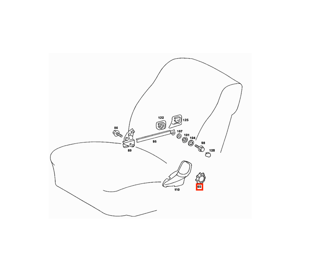 Mercedes-Benz W123 Front Seat Backrest Adjustment Knob Black (A0009181026) — view 5