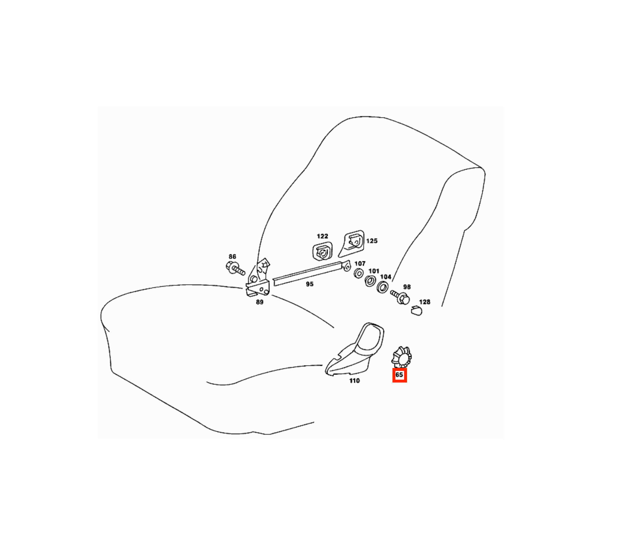 Mercedes-Benz W123 Front Seat Backrest Adjustment Knob Black (A0009181026) — view 5