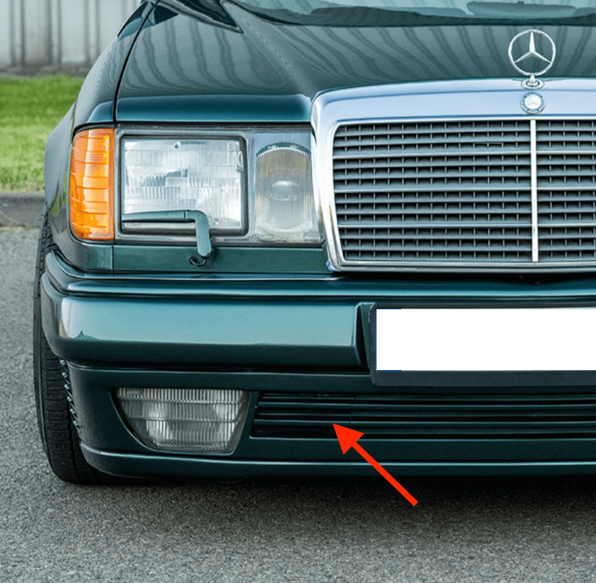 Mercedes-Benz W124 Lorinser 1 Generation Front Bumper Tow Hook Cover Grille Trim Primed — view 5